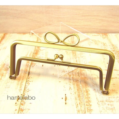 【HA-2083】親子口金18cm(新リボン×アンティークゴールド)