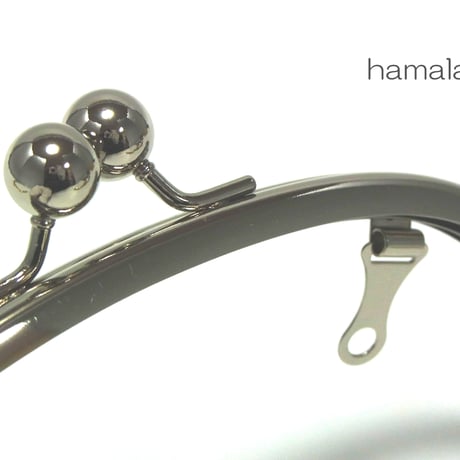 【HA-143】アメ玉口金 15cm/くし型(シルバー)・兼用カン付き