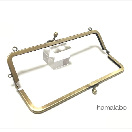 がま口の日セール！今回限りの限定大特価品！【HA-2561】16.5cm口金/(ナツメひねり×アンティークゴールド)・カン付き