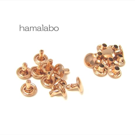 【HA-652】大カシメ両面　並足×10組セット(ローズゴールド・ピンクゴールド)