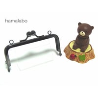 在庫調整セール！【HA-b1227】ミニアメ玉10cm/角型口金(ブラック)・カン付き