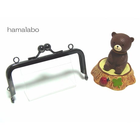 【HA-1404】ミニアメ玉10cm/角型口金(ブラック)・カン付き