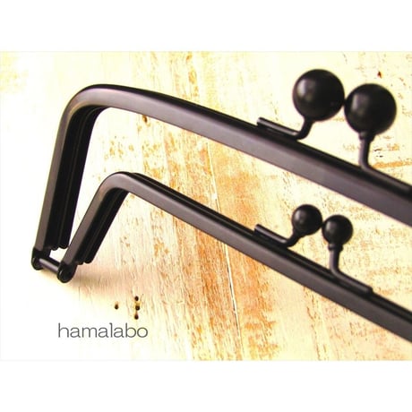 (廃盤予定)【HA-1531】親子口金 19cm(アメ玉×ブラック)マット加工