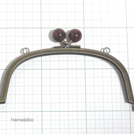 【HA-1420】15cm/くし型(べっ甲玉×アンティークゴールド)・カン付き