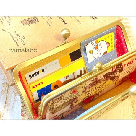 【HA-2081】親子口金18cm(アメ玉×シルバー)