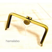 廃盤大特価セール！【HA-b1153】オコシ式口金12cm/角型(丸型金具×アンティークゴールド)