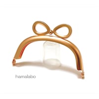 サービス特価品＆限定【HA-2601】リボン口金/7.5cmくし型(ソフトピンク)