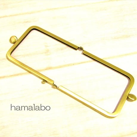 【HA-2011】碁石口金 7.5cm角型/足長タイプ (アンティークゴールド)