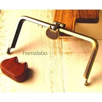 【HA-1571】オコシ式口金12cm/角型(ネコ×アンティークゴールド)