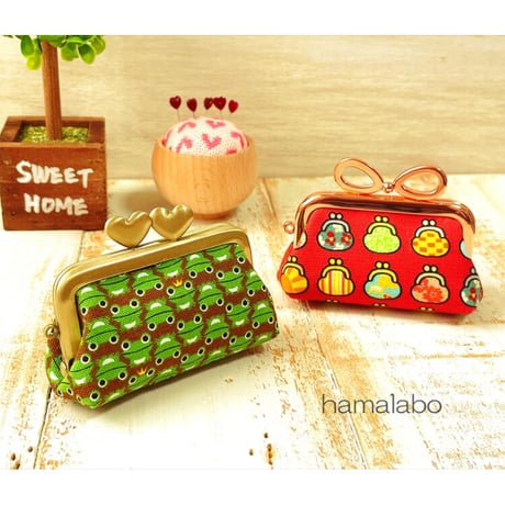 【HA-2056】ハート口金 7.5cm/角型(ローズゴールド-ピンクゴールド)