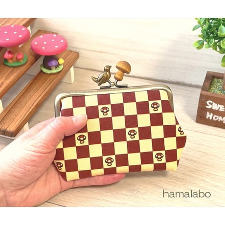 【KT-2129】シンプル！がま口ペッタンコポーチ(角底)の型紙＆レシピ【12cm/角型用】