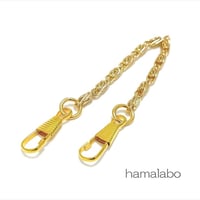 【HA-682】持ち手用ミニミニチェーン16cm(ゴールド)/5本セット