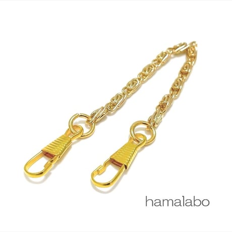 【HA-682】持ち手用ミニミニチェーン16cm(ゴールド)/5本セット