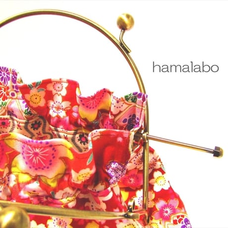 【HA-1467】16cmベンリー口金/(アメ玉×アンティークゴールド)・カン付き