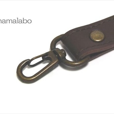 【HA-516】がま口バッグ用の肩下げ(ショルダーベルト茶色)-太め-アンティーク金具