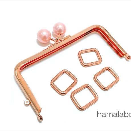 【HA-668】お得な大容量パック！角カン 18mm幅×20個入り(ローズゴールド・ピンクゴールド)
