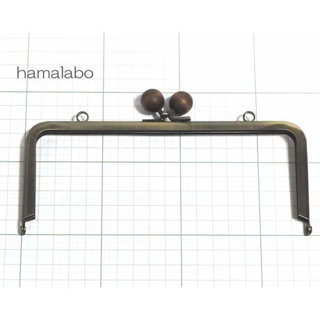 【HA-114】18cm木玉/角型(茶色の木玉×アンティークゴールド)・カン付き