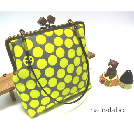 がま口の日セール！大特価！【HA-2444】18cm/角型(大きな肉球×大きなネコ玉)/アンティークゴールド