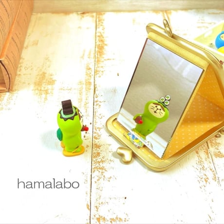 【HA-2013】ハート口金 7.5cm角型/足長タイプ (アンティークゴールド)