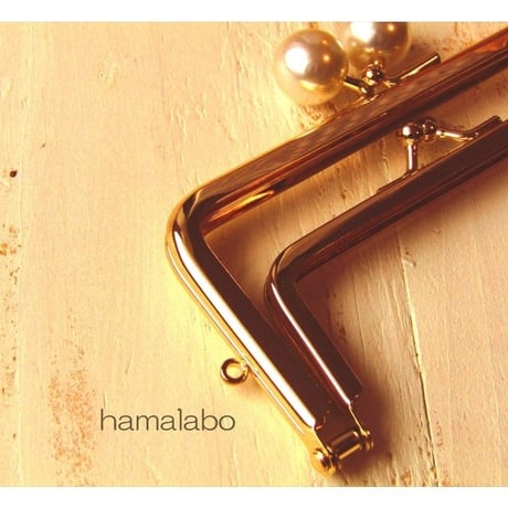 【HA-1660】親子口金12cm(ホワイトパール玉×ゴールド)