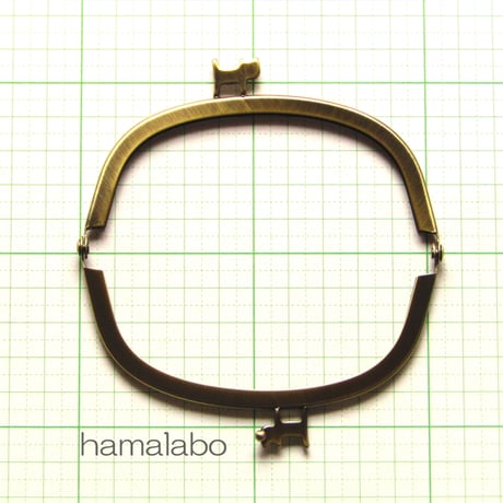 (廃盤予定)【HA-1313】ペアネコ口金/10cmくし型(アンティークゴールド)