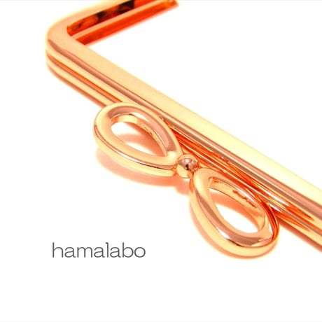 廃盤大特価セール！【HA-b1200】リボン口金/12cm角型(ローズゴールド-ピンクゴールド)