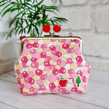 初回特価！【HA-2548】12cm/角型(青リンゴ×アンティークゴールド)・カン付き