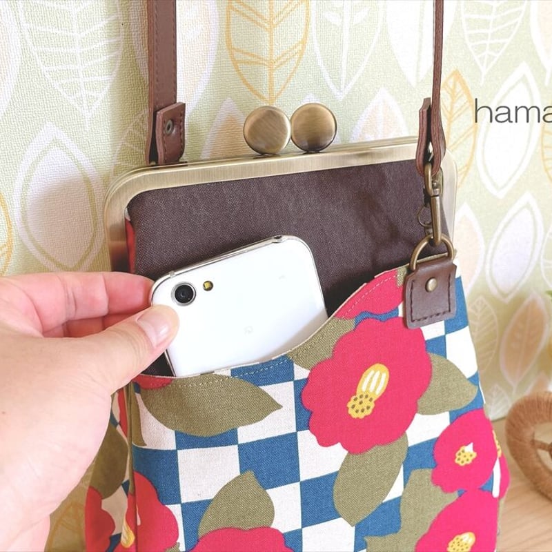 KT-2125】縦長版！ジャバラ式がま口ポケットショルダーバッグの型紙