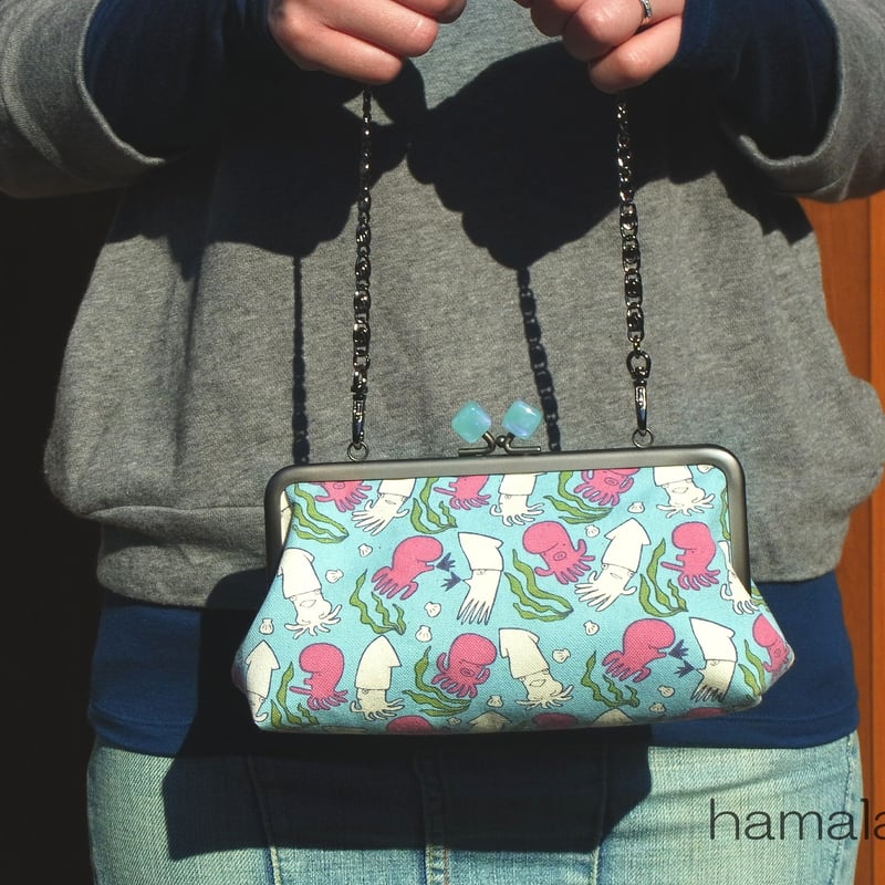 KT-1044】がま口ペンケース＆コスメ入れの型紙＆レシピ【18cm/角型用