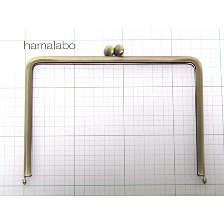 【HA-1349】17.7cm/角型の碁石口金(アンティークゴールド)