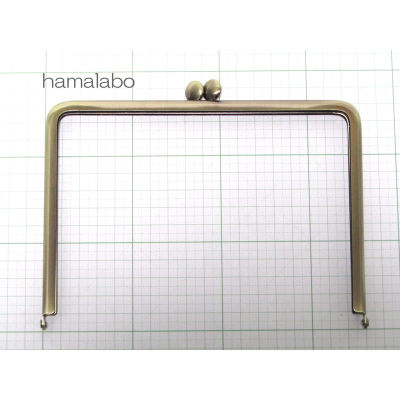 HA-1349】17.7cm/角型の碁石口金(アンティークゴールド