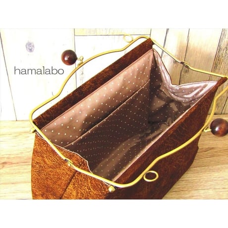 在庫調整で今だけ50％引き！【KT-2053】ベンリーがま口式シンプルバッグの型紙＆レシピ【28cm用】