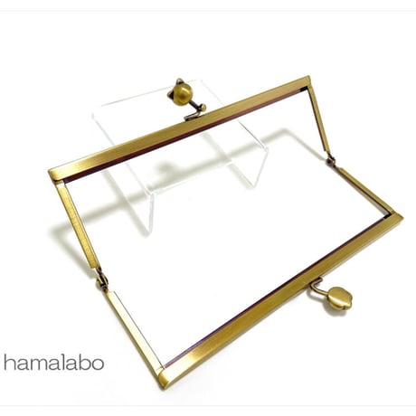 【HA-2297】19cm浮き足口金/ネコ玉×肉球(アンティークゴールド)