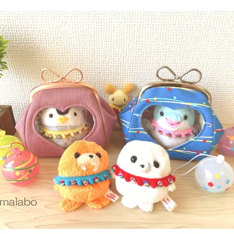 【KT-2154】☆ハート窓＆マチ別タイプ☆推しぬい用がま口ポーチの型紙＆レシピ【9.9cm/くし型用】