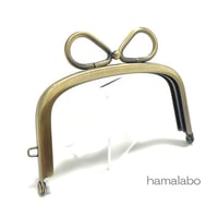 がま口の日セール！初回特価＆限定【HA-2558】リングリボン口金　9.9cm/くし型(アンティークゴールド)