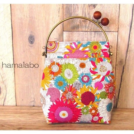 【KT-2037】ベンリーがま口ポーチ(フラットタイプ)の型紙＆レシピ【16cm用】