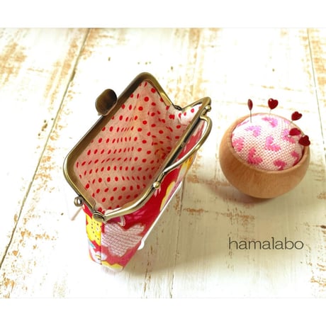 【HA-1575】持ち手付きの押し口金8.5cm/角型(アンティークゴールド)