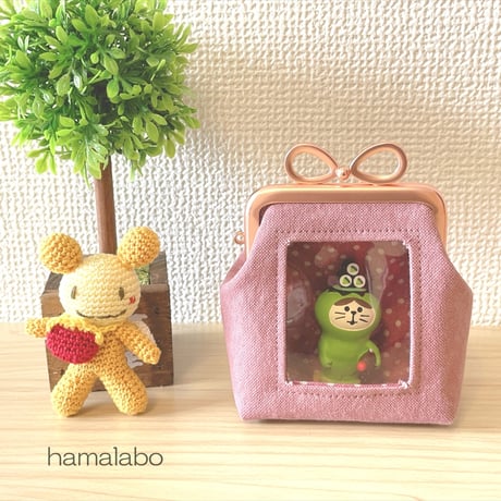 【HA-2056】ハート口金 7.5cm/角型(ローズゴールド-ピンクゴールド)