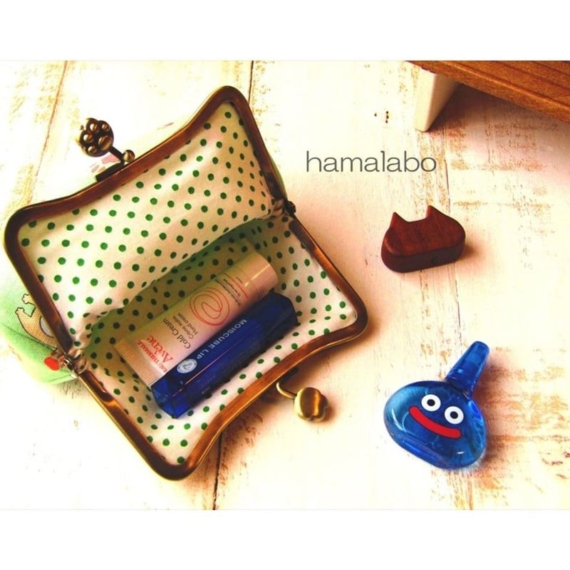 KT-2046】☆ネコ耳タイプ☆がま口ポーチ(マチ別)の型紙＆レシピ【M字