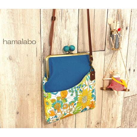 【KT-2094】ペッタンコ版！がま口ポケットショルダーバッグ(ミニ)の型紙＆レシピ【18cm/角型用】