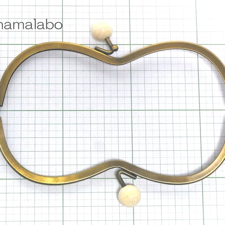 【HA-174】メガネ型(白玉×アンティークゴールド)