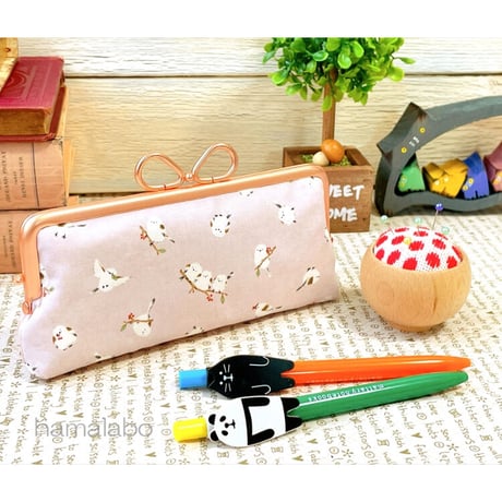 初回特価！【HA-2164】リングリボン口金 16.5cm/角型(ソフトピンク)
