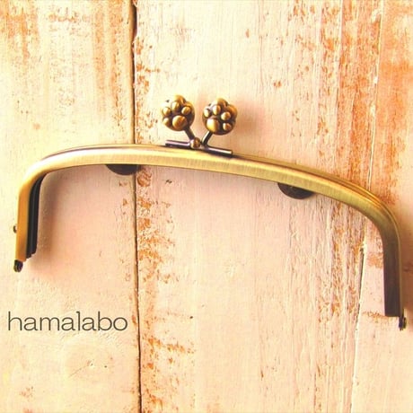 【HA-1558】17cm/くし型の口金/(肉球×アンティークゴールド)