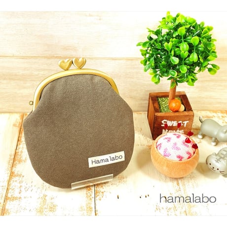 【対象口金購入で無料ダウンロード】KT-2105大きめペッタンコがま口の型紙＆レシピ【10cm/くし型用】