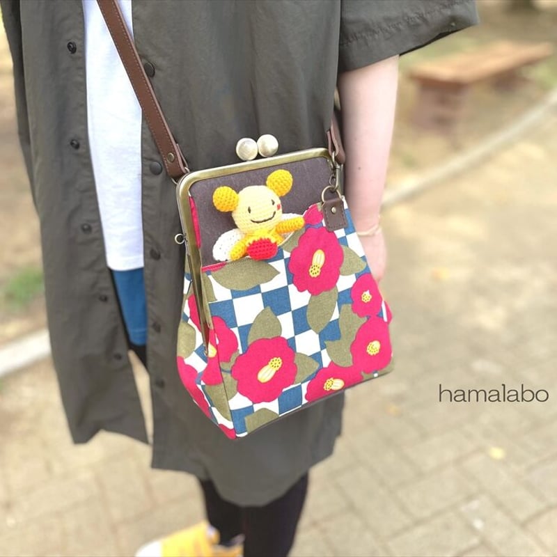 KT-2125】縦長版！ジャバラ式がま口ポケットショルダーバッグの型紙