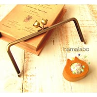 【HA-1751】18cm/角型(ネコ玉×アンティークゴールド)