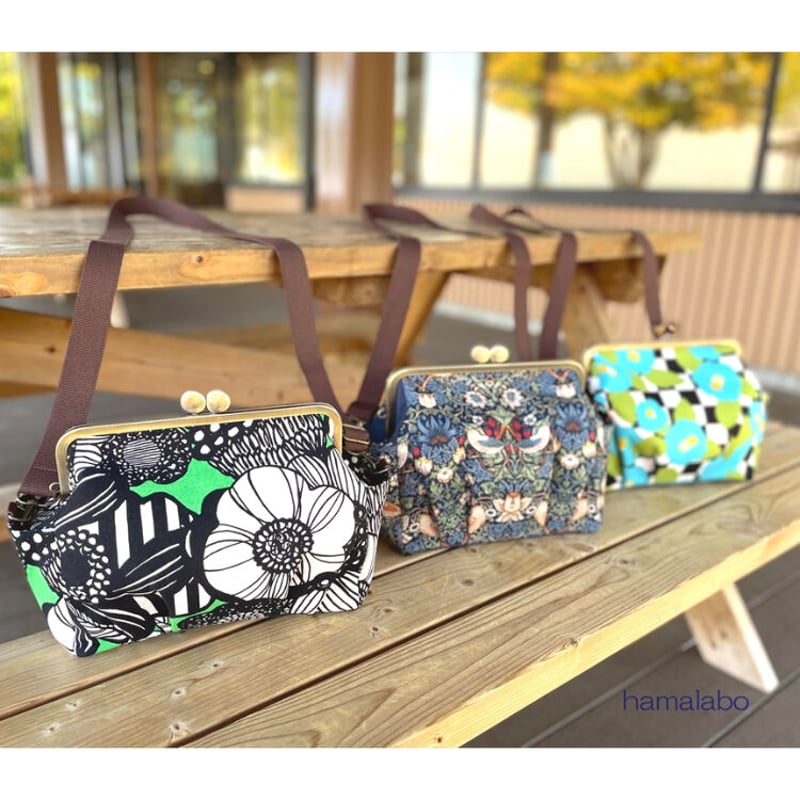 KT-2126】コンパクト版！タック入りがま口バッグ【24cm/角型用