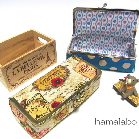 【HA-177】<BOX型がま口>専用の口金18.5cm(シルバー)