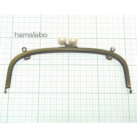 【HA-1273】20.4cm/くし型(ホワイトパール玉×アンティークゴールド)・兼用カン付き