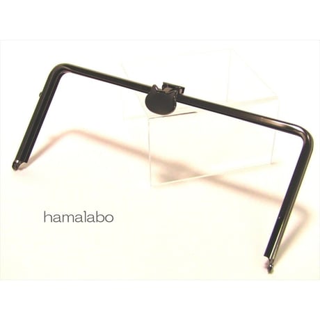 (販売休止)【HA-1589】オコシ式口金22cm/角型(ネコ×ブラック)
